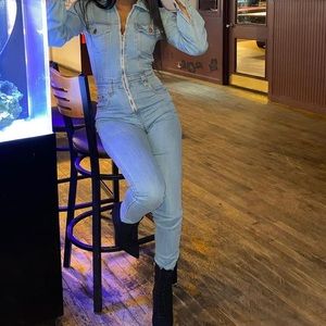 Pretty little thing denim jumpsuit